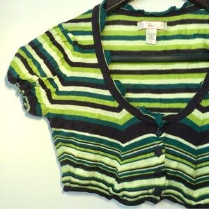 Crop LUX Cardigan EUC Buttons Short Sleeve Casual Summer Layering Lightweight S